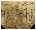 The MacGregor Label, showing Horus Den smiting a foe. The name of Inika is written behind the king.