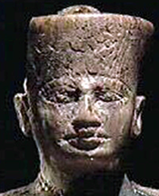 Detail of the small statue of Kheops.