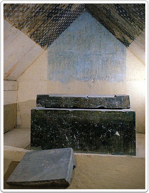 A view inside the burial chamber of Merenre's pyramid. 