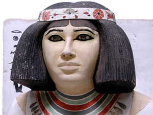 Statue of Nofret, found in the tomb that she shared with her husband Rahotep.