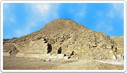 Nothing more than a mount of rubble, with only part of the original encasing limestone blocks, is all that remains of the Pyramid of Unas.