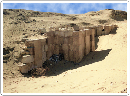 The enclosure wall of Sekhemkhet's funerary complex as left unfinished.