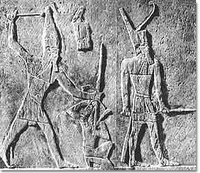 Horus Sekhemkhet striking down a foe