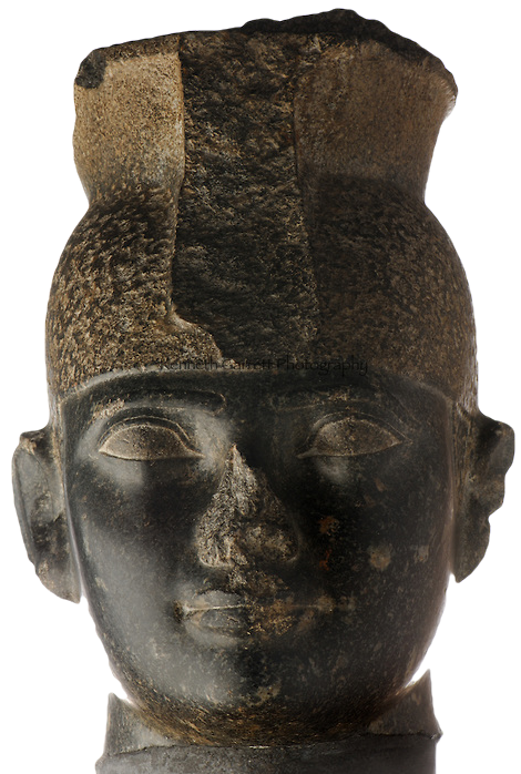 Head of a statue of the Nubian King Taharqa, who ruled Egypt during the 25th Dynasty.