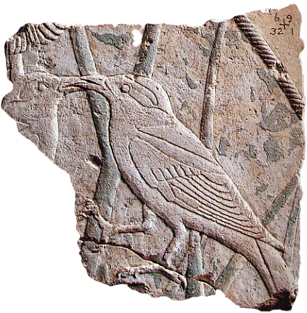 An exquisite relief of two birds is one of the few remaining indications of the decoration of Userkaf’s mortuary temple.