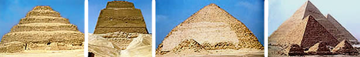 From Step Pyramid to geometrical pyramid.